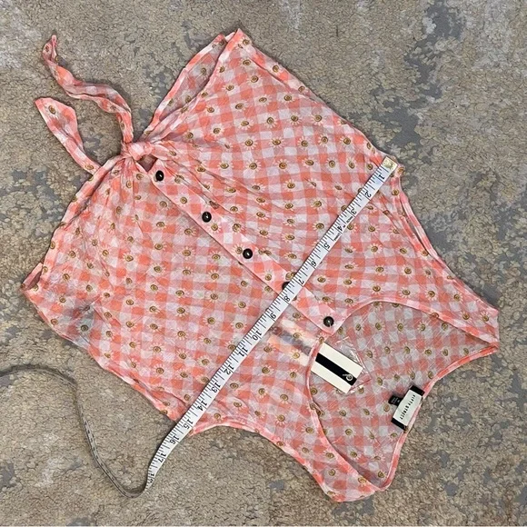 Fifty Street Sleeveless Button Down Tunic, Tied Front, Size Medium NWT - Picture 6 of 11